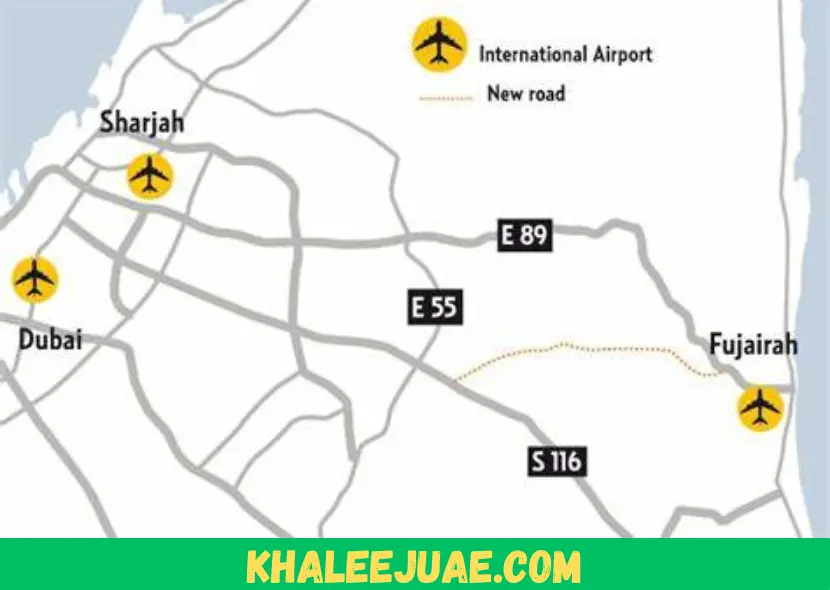 Distance between Fujairah and Dubai